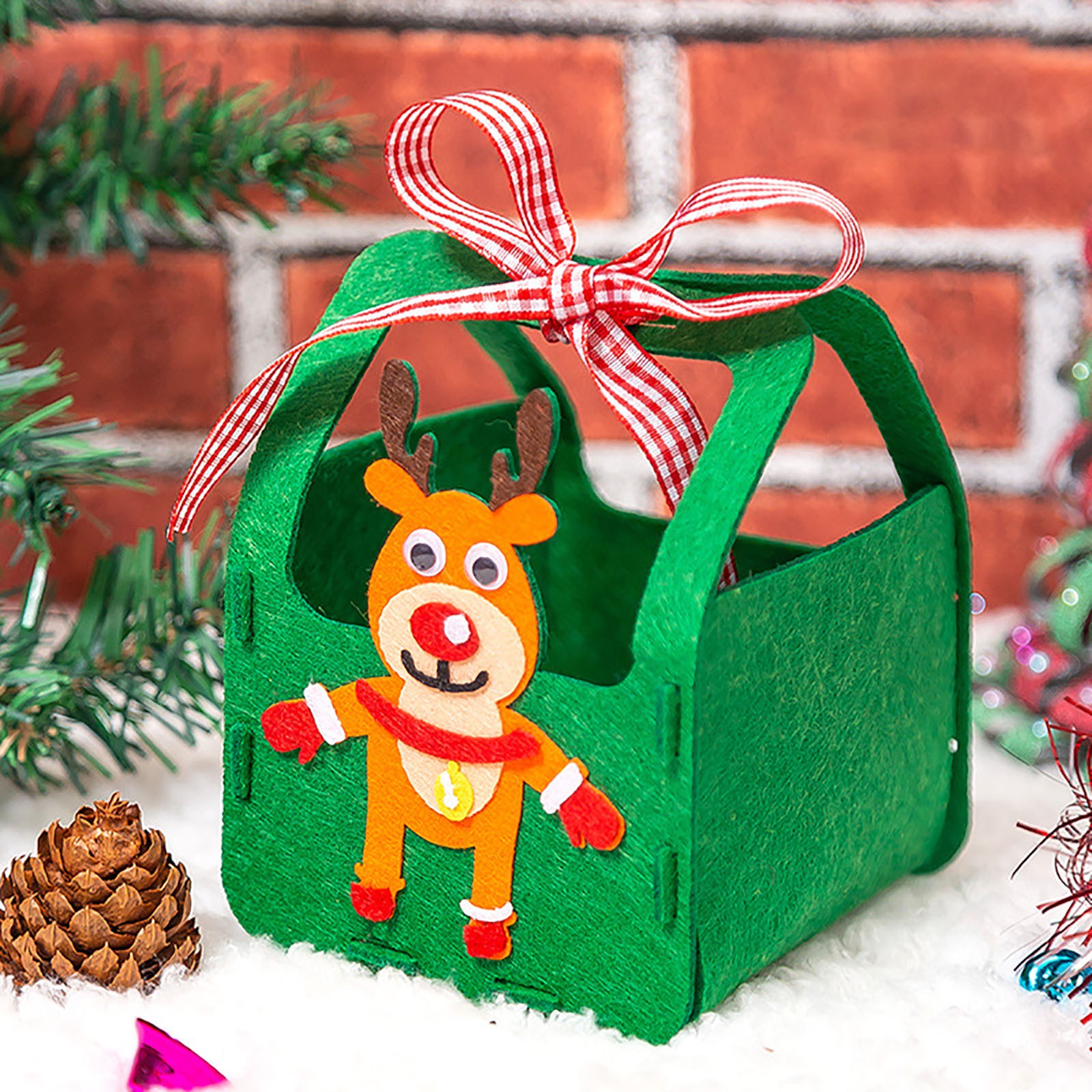 Heiheiup Christmas Handmade Diy Non Woven Gift Bag Material Package  Christmas Bag Peace Fruit Bag Kindergarten*1pcs Kids Arts And Crafts Ages  2-5